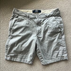 Hollister Gray Flat Front Shorts Casual Style